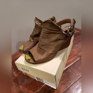 A.S. Wedge Peep-Toe Sandal